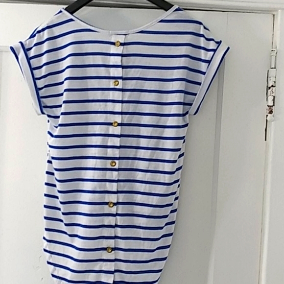 Charlotte Russe Blue Striped Front Pocket Top - Picture 2 of 5